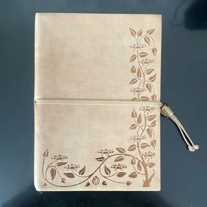 Made in Italy Leather Journal with Floral Design NWT